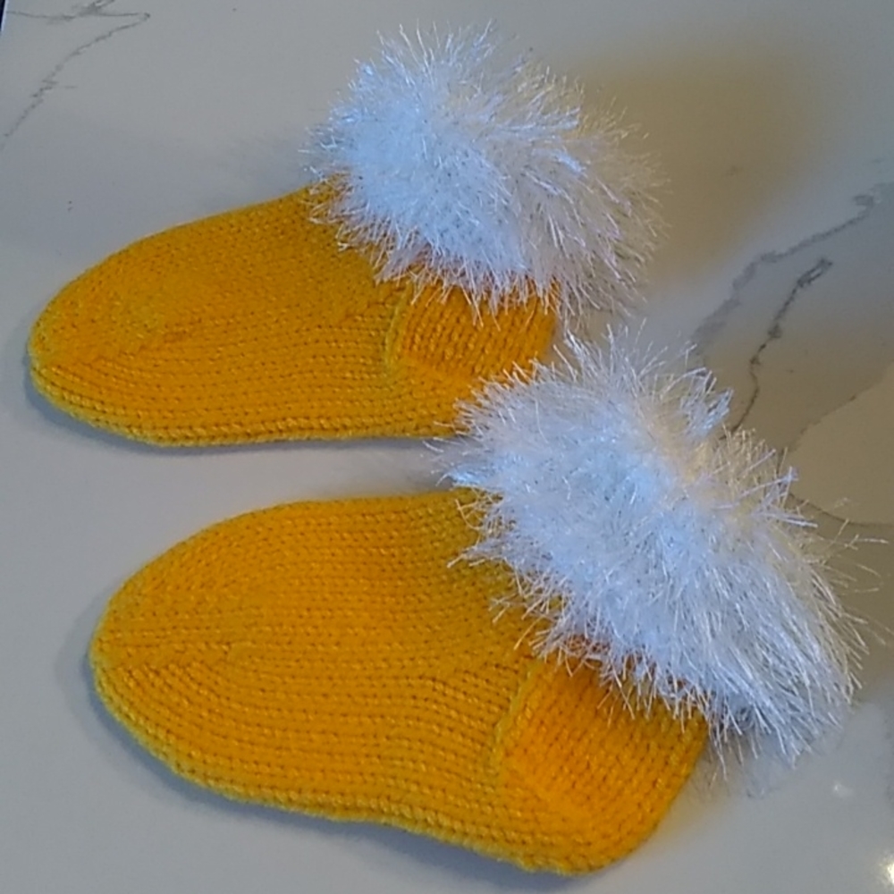 Handknitted Slippers/House Socks, Size Extra Small